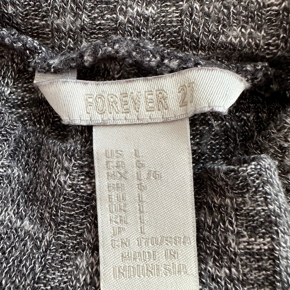 Forever 21 Heather Gray Knit Sweater Mini Dress Turtleneck Short Large 6 8 - Picture 3 of 3